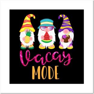 Vacay Mode Cute Summer Gnomes Funny  for  Kids Posters and Art